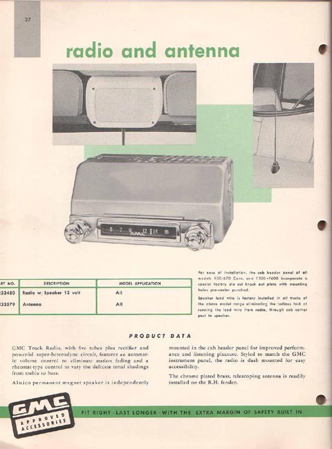 1956 GMC Accesories Brochure Page 50
